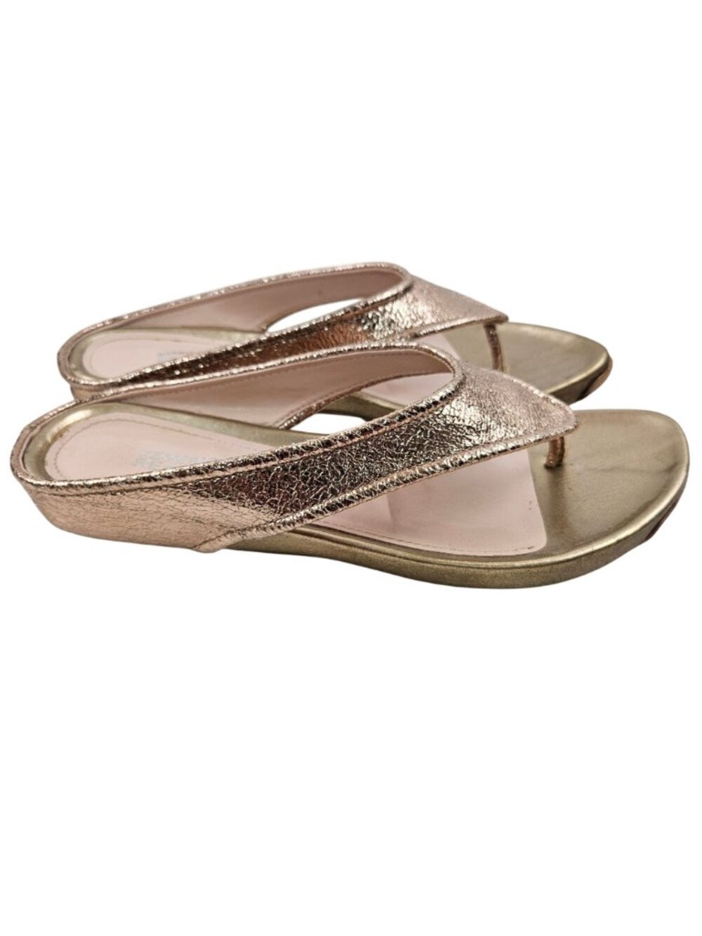 Kenneth Cole Reaction Flip Flop Wedge Sandals Womens 7.5M Water Park Gold - Picture 5 of 10